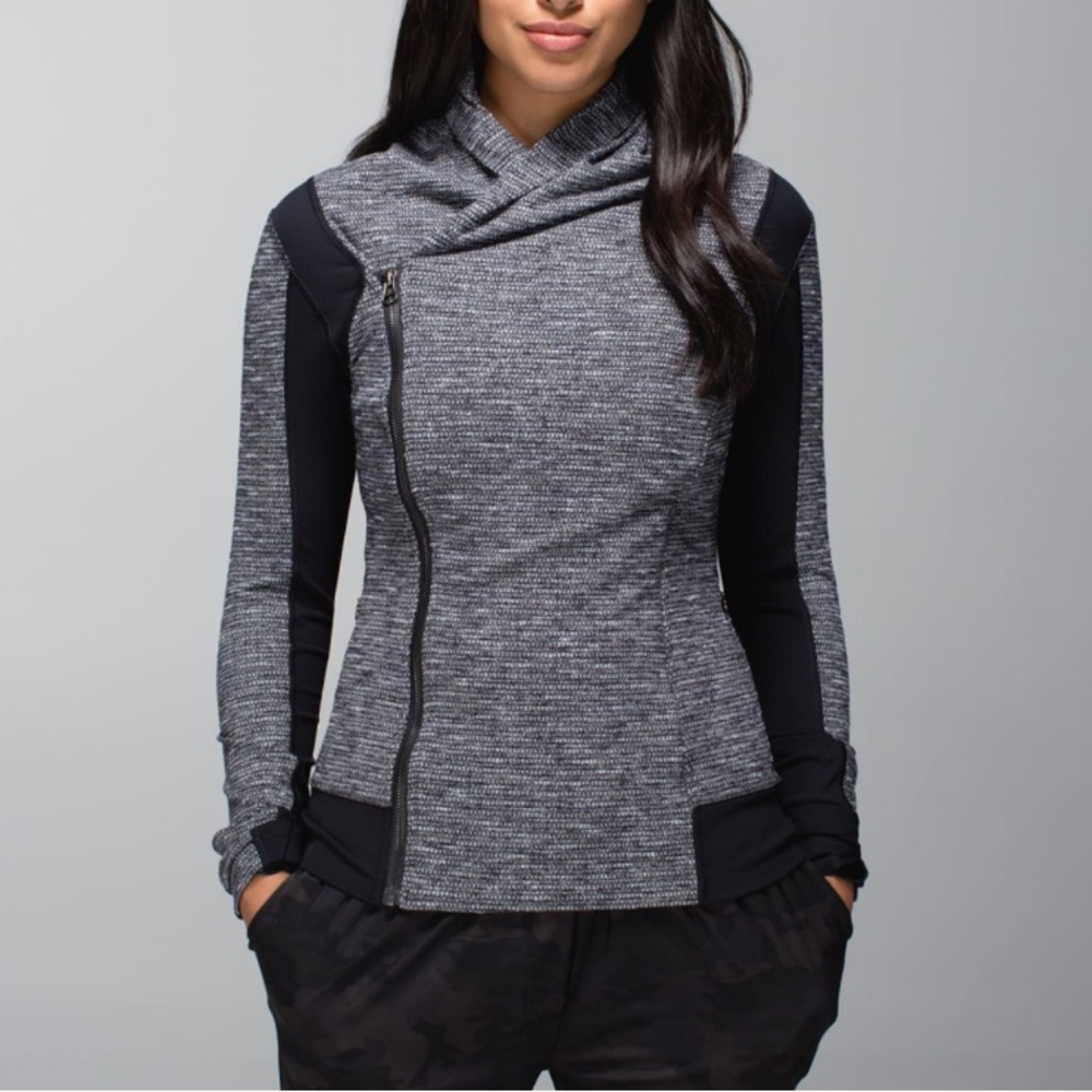 Lululemon Bhakti Yoga Jacket in Coco Pique Black / Black Woman’s 4